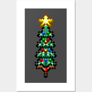 Retro 8 bit christmas tree Posters and Art